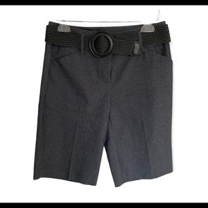 Dana Buchman Bermuda Shorts with Woven Belt Charcoal Gray SZ 6